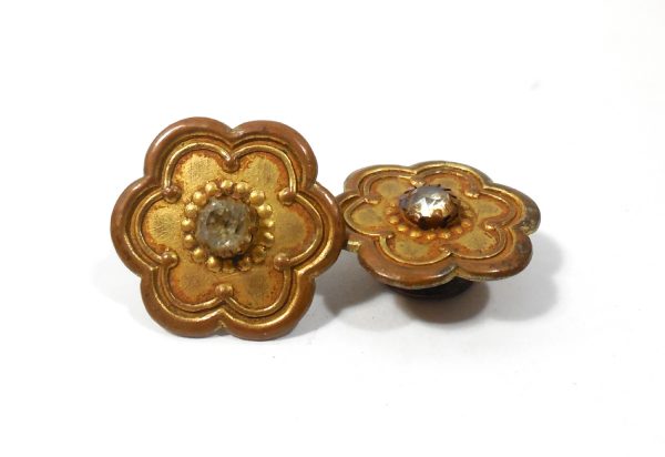 Copper Burmese ear plug with gold wash